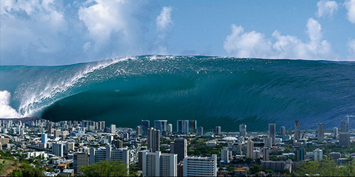 волна цунами