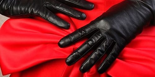 кожаные черные перчатки
