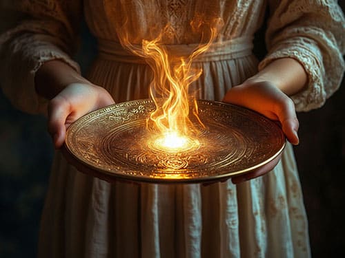 Тарелка в руках