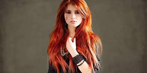 Длинные рыжие волосы 