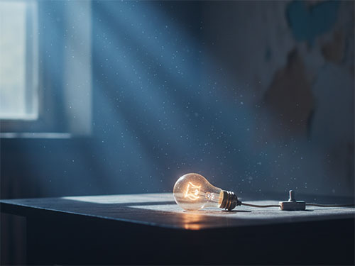 Лампочка на столе