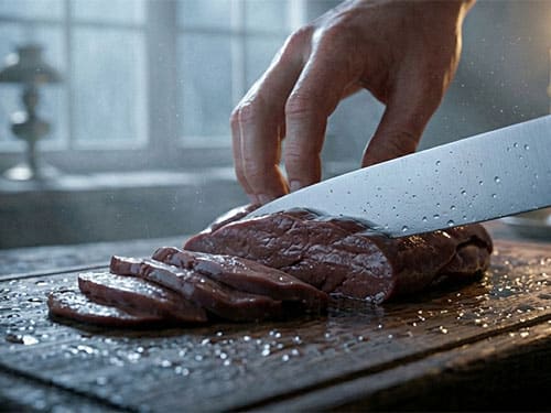 Резать свиную печень