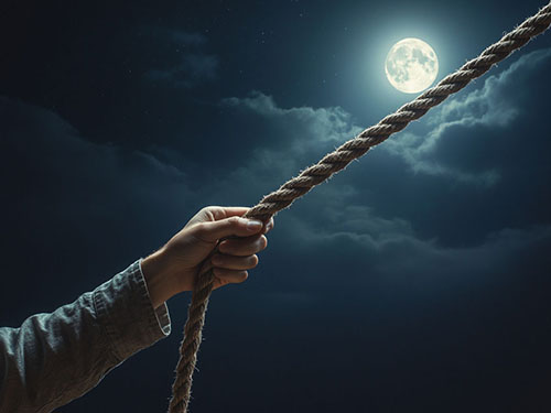 Держаться за веревку