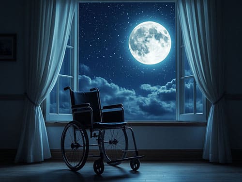 Пустая инвалидная коляска