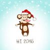 обезьяна поздравляет с новым 2016 годом