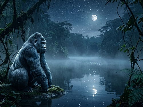 Горилла у воды