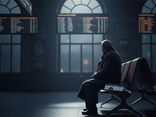 Иностранец на вокзале