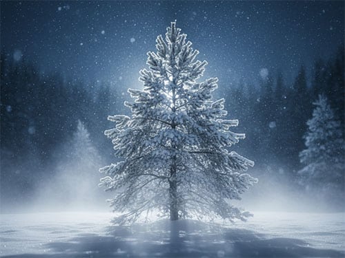 Сосна в снегу