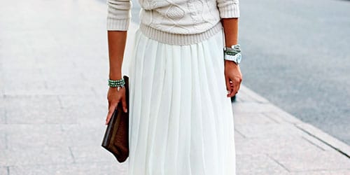 длинная белая юбка