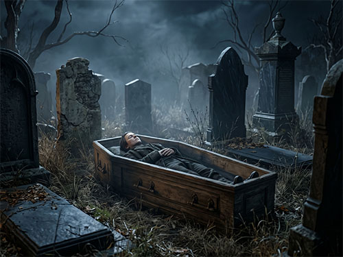 Человек в гробу