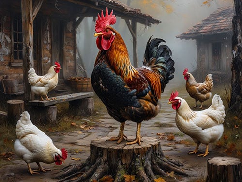 Петух и курицы