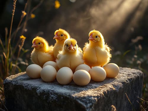 Цыплята и яйца