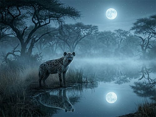 Гиена у воды