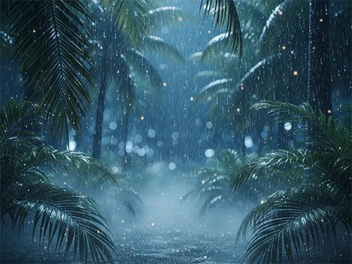 Пальмы под дождем
