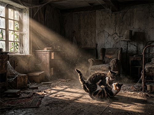 Дерущиеся кошки