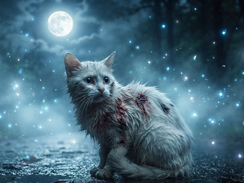 Кошка в крови