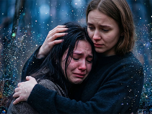 Подруга плачет