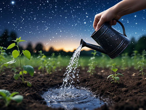 Поливать огород ночью