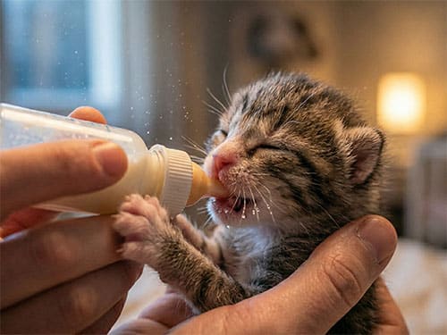 Кормить новорожденного котенка