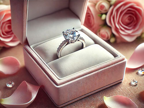 Помолвочное кольцо с бриллиантом