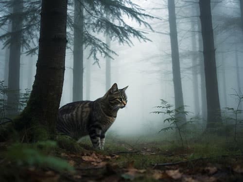 Кошка убежала в лес