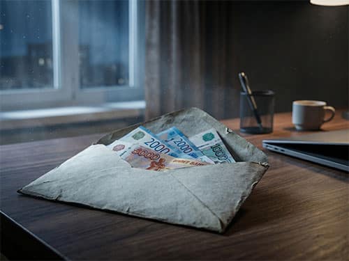 Подарили деньги в конверте