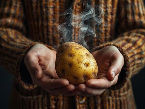 Картошка в руках