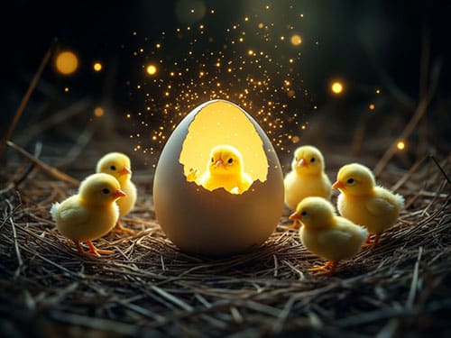 Маленькие цыплята