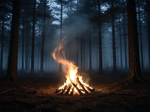 Костер в лесу