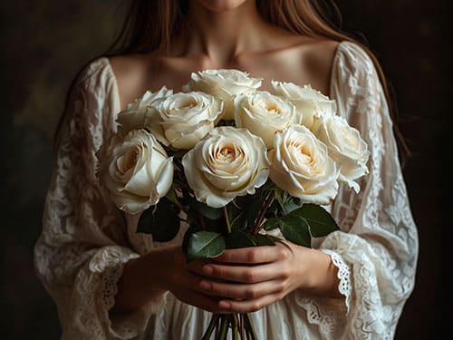 Букет белых роз