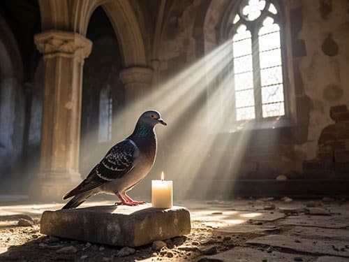 Голубь в помещении