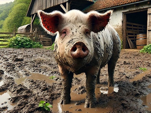 Свинья в грязи