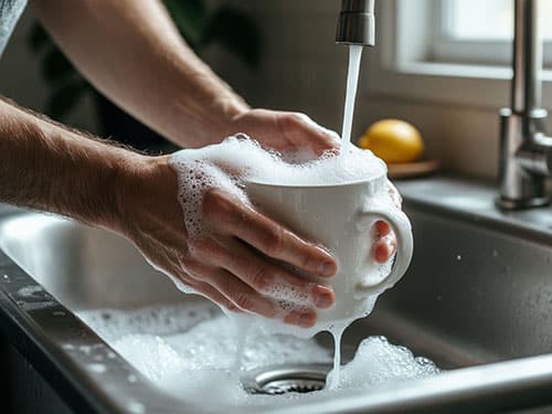 Мыть посуду мужчине