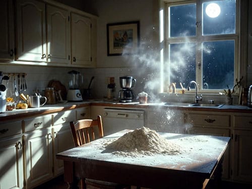 Мука на столе