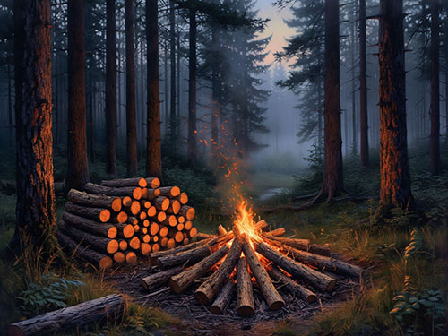 Горящие дрова