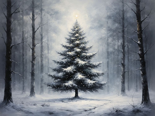 Елка в лесу