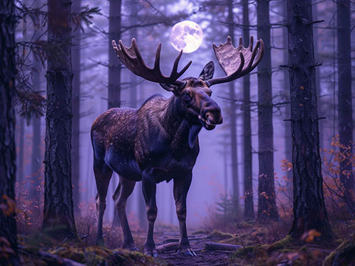 Лось с большими рогами