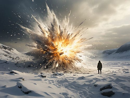 Мощный взрыв