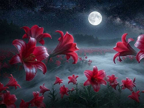 Красные лилии