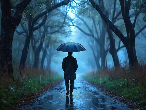 Попасть под дождь