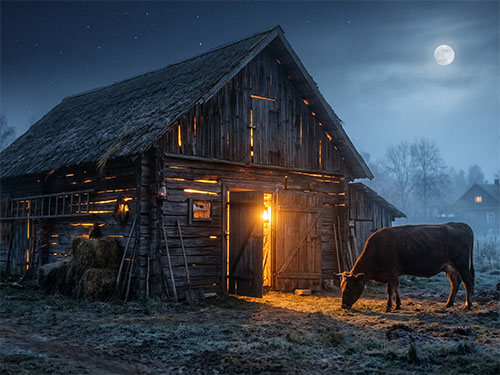 Корова у сарая