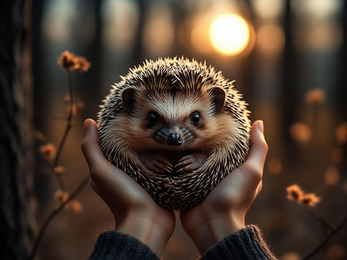 Ежик в руках