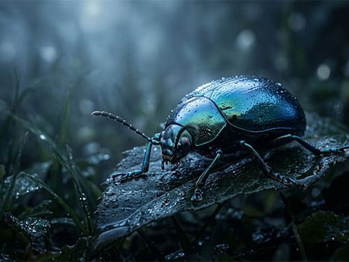 Блестящий жук