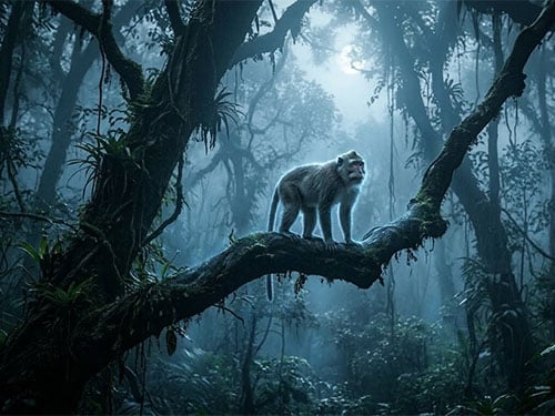 Обезьяна на дереве