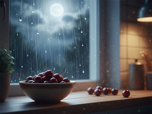 Тарелка с вишней