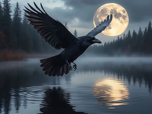 Ворона в полете