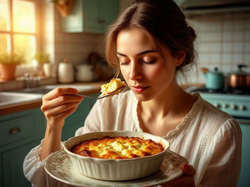 Кушать творожную запеканку