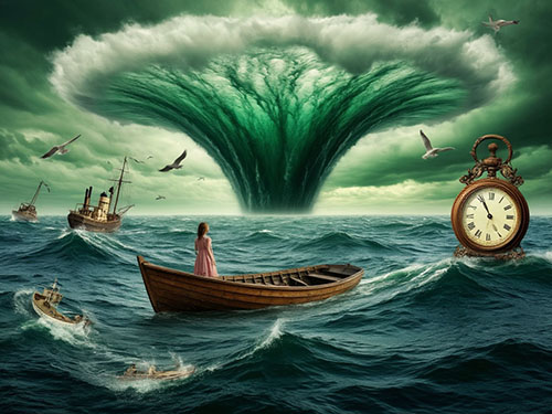 Тайфун в море