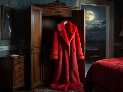 Красная шуба в шкафу