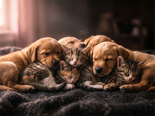 Щенки и котята
